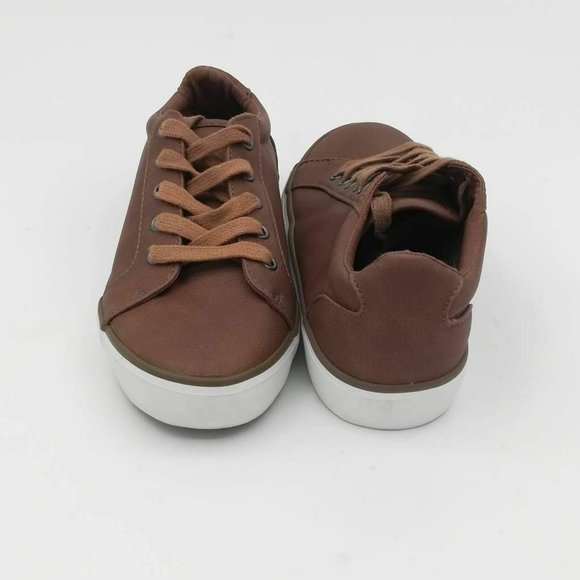 1901 Girls Sneaker Shoes Brown White Lace‎ Up 3 - Picture 3 of 6